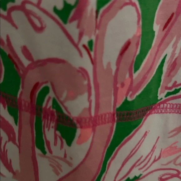 Lilly Pulitzer pink/green/white flamingo dress.   Size XL. - Picture 4 of 8